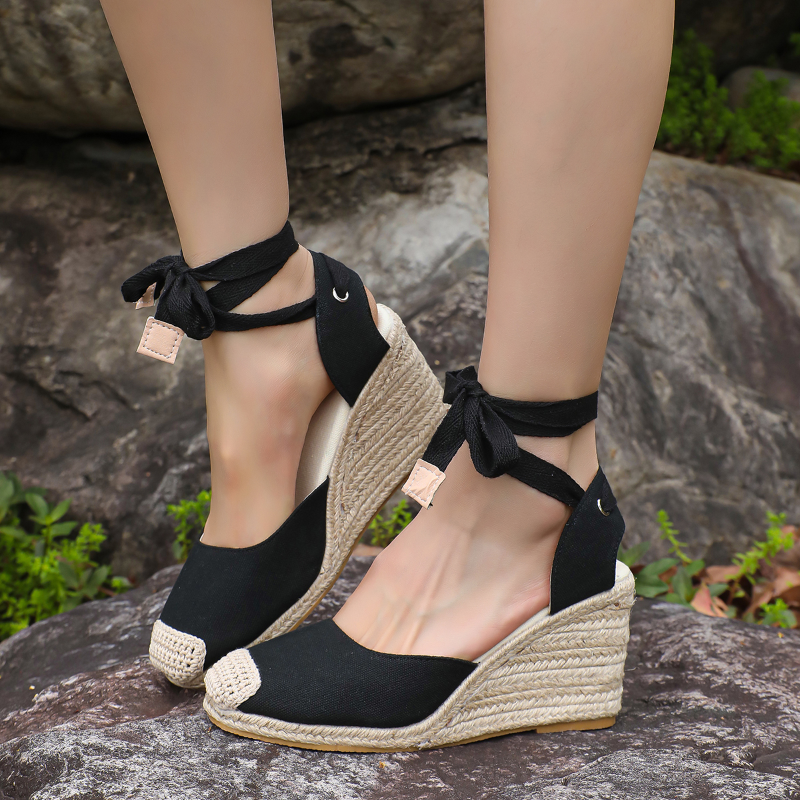 Espadrille Wedge Shoes - Wedges Shoes for Women Slip on