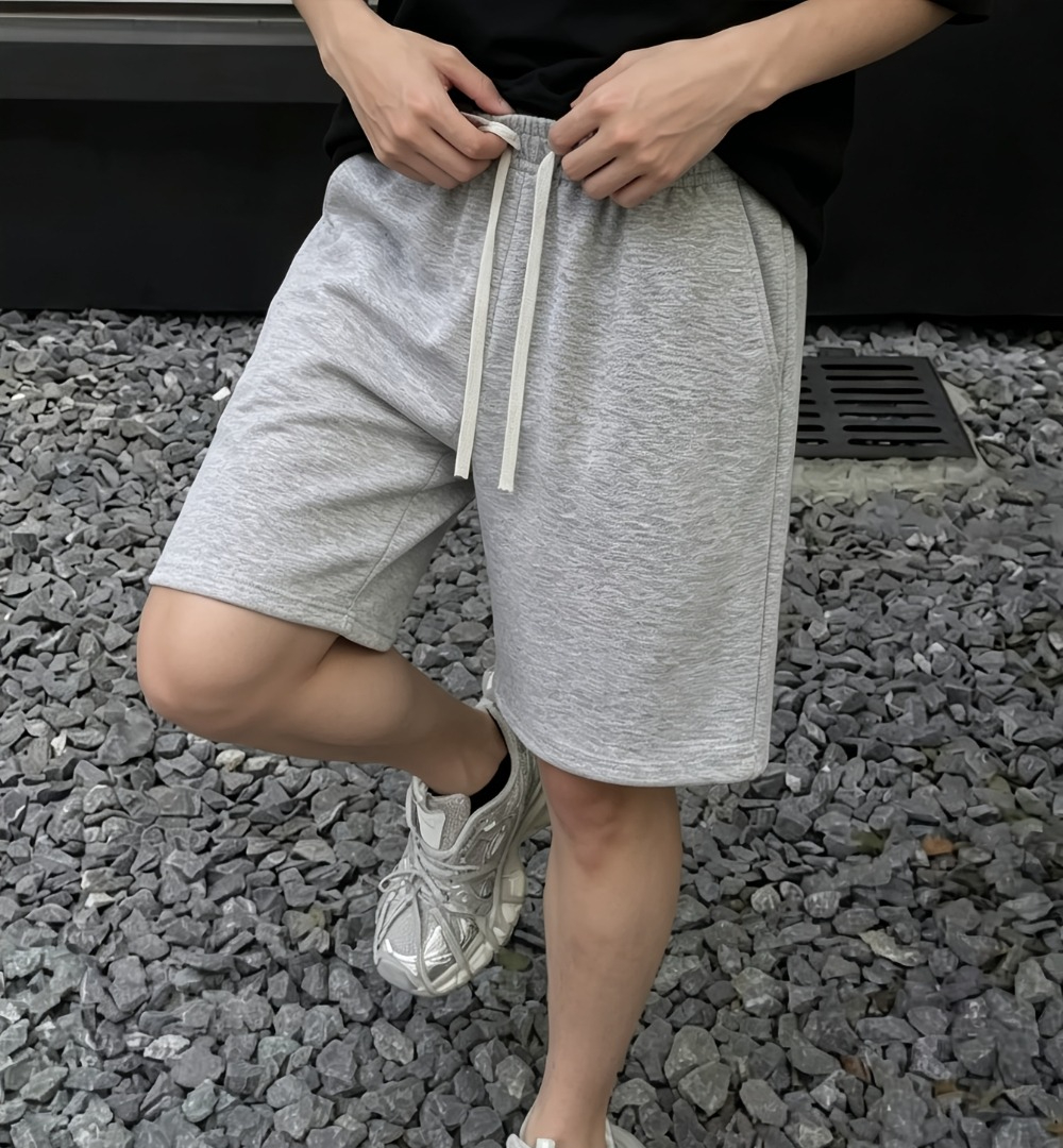 Women Shoes Joggers - Men Casual Solid Color Sweat Shorts