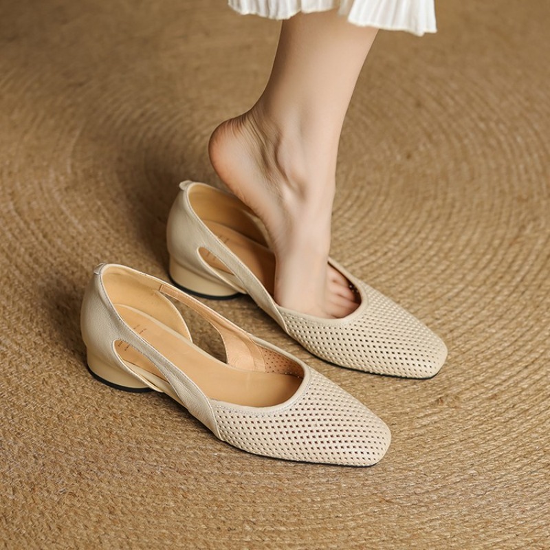 Women Shoes Nb - Square Toe Heeled Shoes Women Mesh