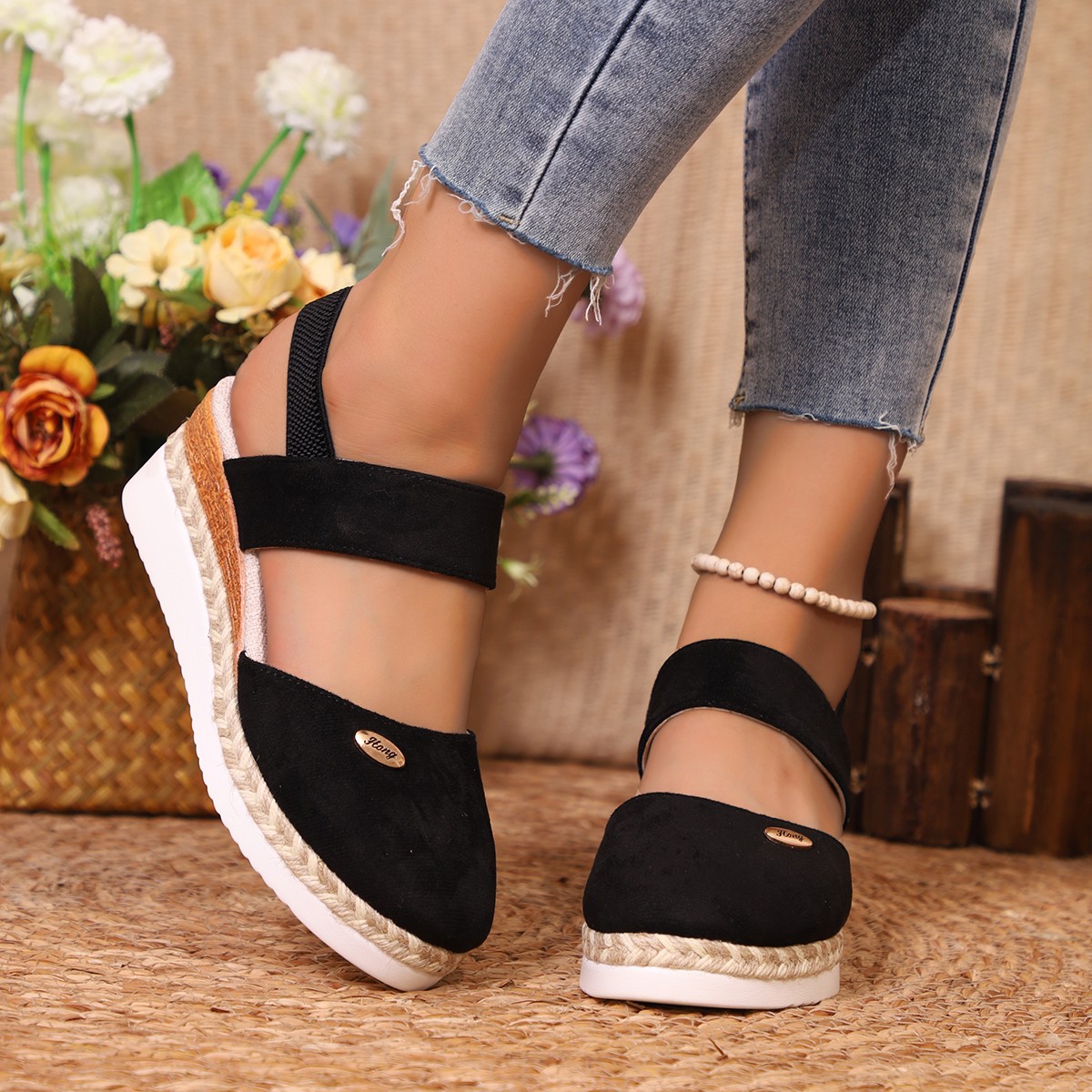 Espadrille Wedge Shoes - Women Closed Toe Wedge Sandals Women