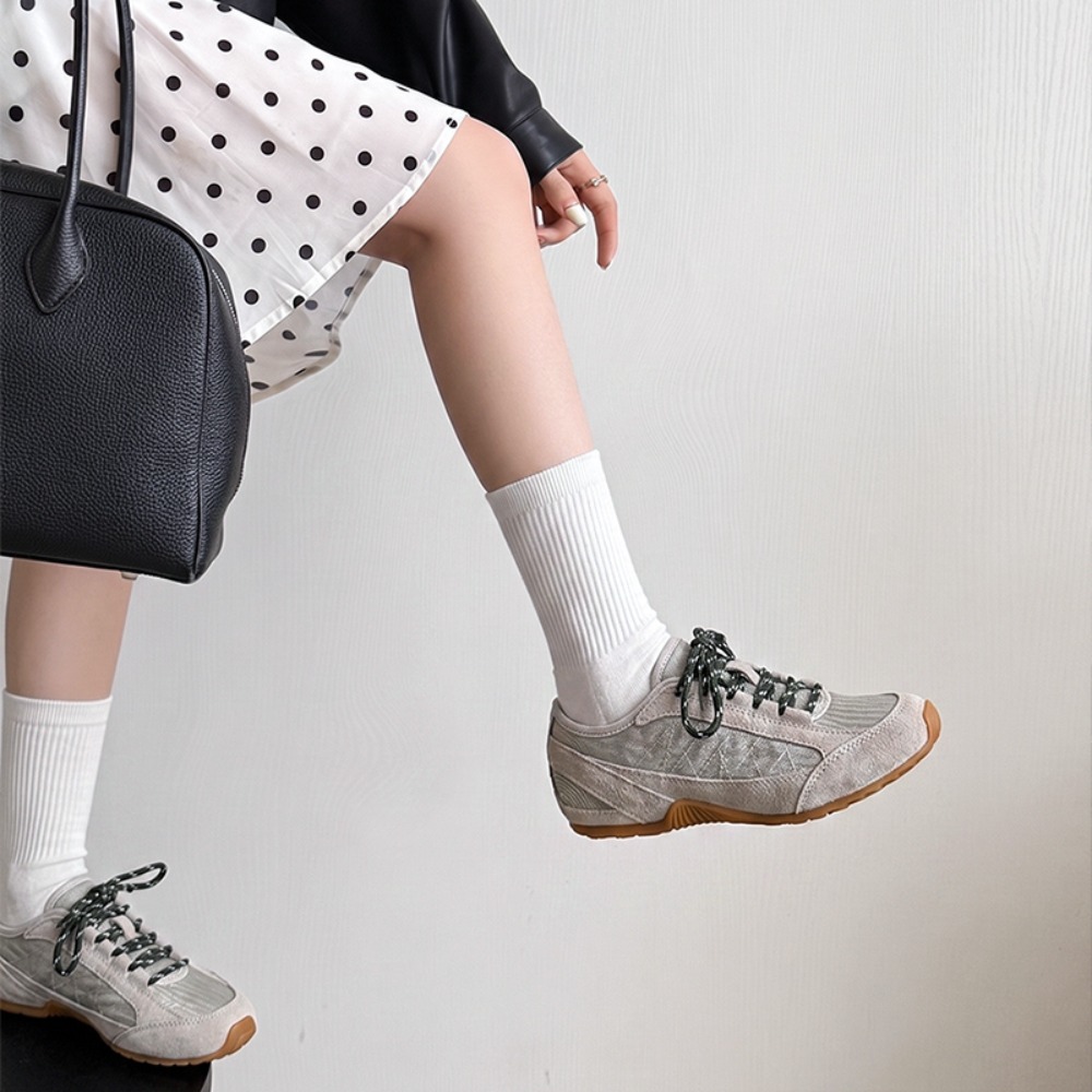 Vintage Stitching Panel Suede  - Women Shoes Sneakers recension och pris