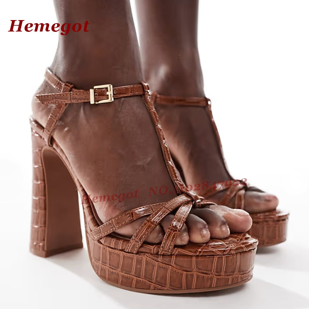 Brown Croc-Pattern Platform Sa - Women'S Shoes Crocs recension och pris