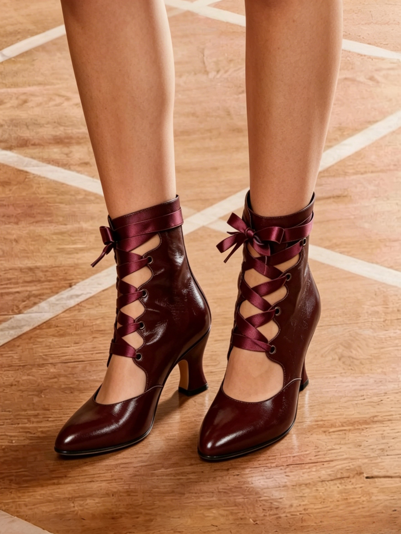 Gothic Lace Up High Heels For  - Ribbon Tie Heel recension och pris