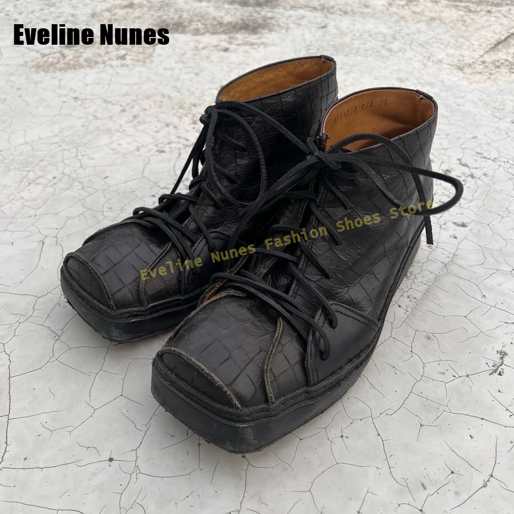 Black Croc-Effect Square Toe W - Women'S Shoes Crocs recension och pris