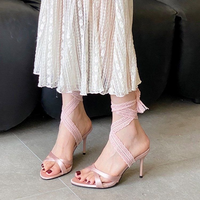 Elegant Women High Heels Sanda - Ribbon Tie Heel recension och pris